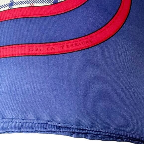 Hermes Paris Camails 100% Silk Scarf 90cm Square Red Blue Yellow in Box - Picture 6 of 13